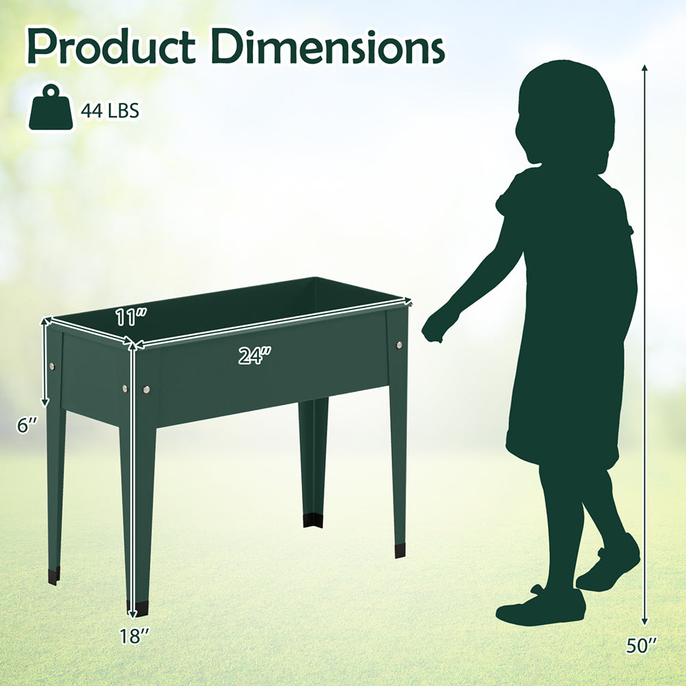 Elevated Metal Raised Garden Bed - Ergonomic 32" Height, Green