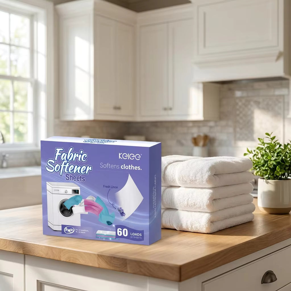 Instant-Dissolve Fabric Softener Sheets - Eco-Friendly Residue-Free Strips for Silky Soft Clothes