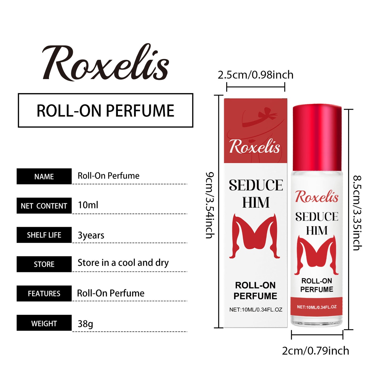Pheromone Roll-On Perfume for Women - Fruity Floral Attraction Oil 10ml