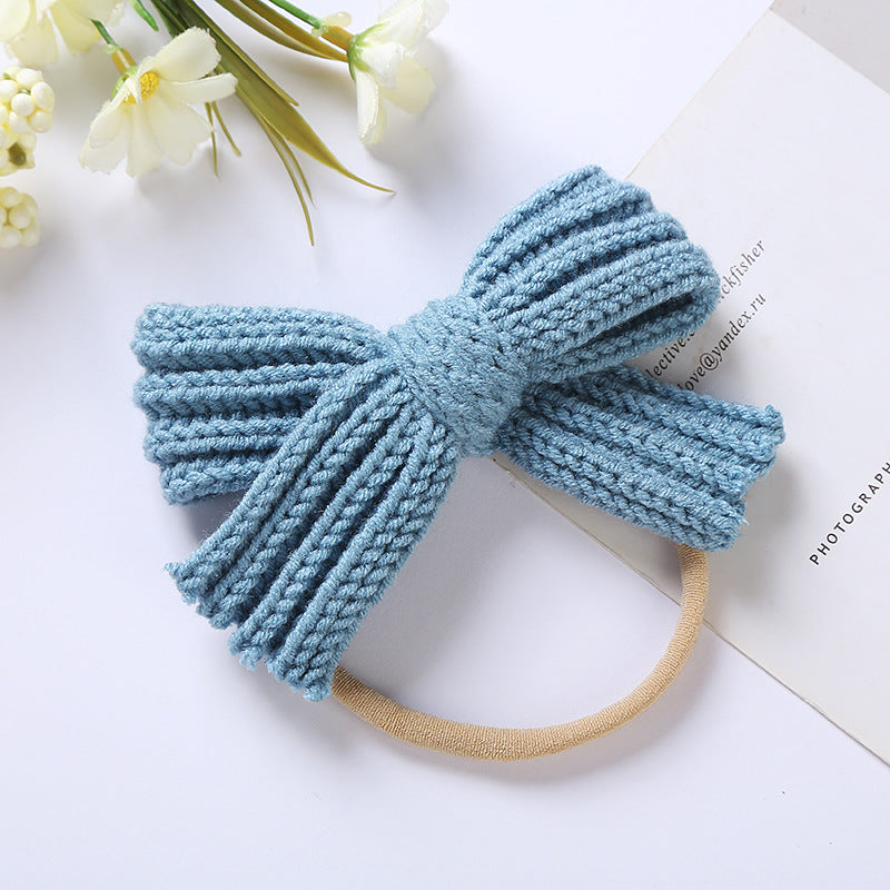 European and American Style Wool Bow Baby Hair Band - Assorted Colors, 10.5x7cm