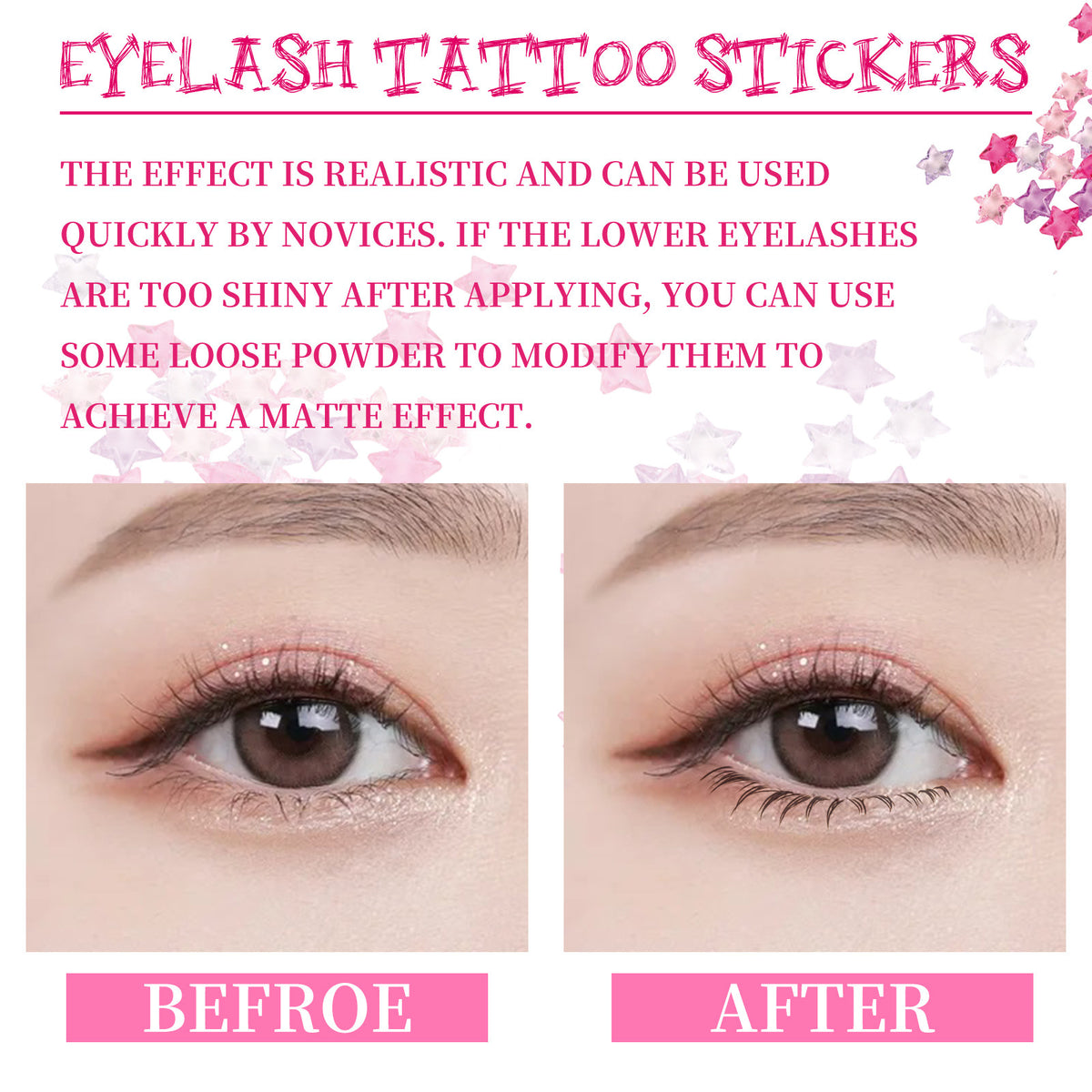 Personalized Eyelash Stickers Set - 4PCS Cosmetic Lash Accessories
