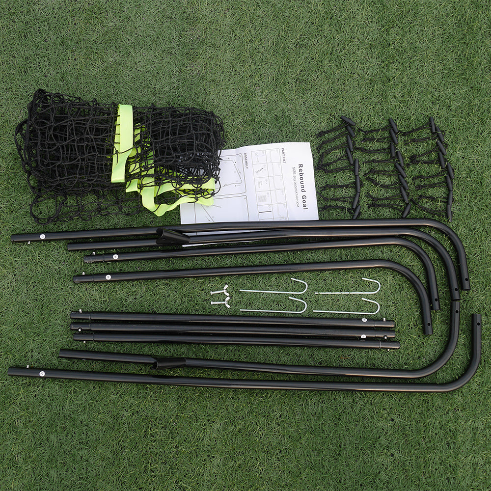 Adjustable Steel Pipe Rebound Soccer Goal - Black, 55.12" x 35.43"