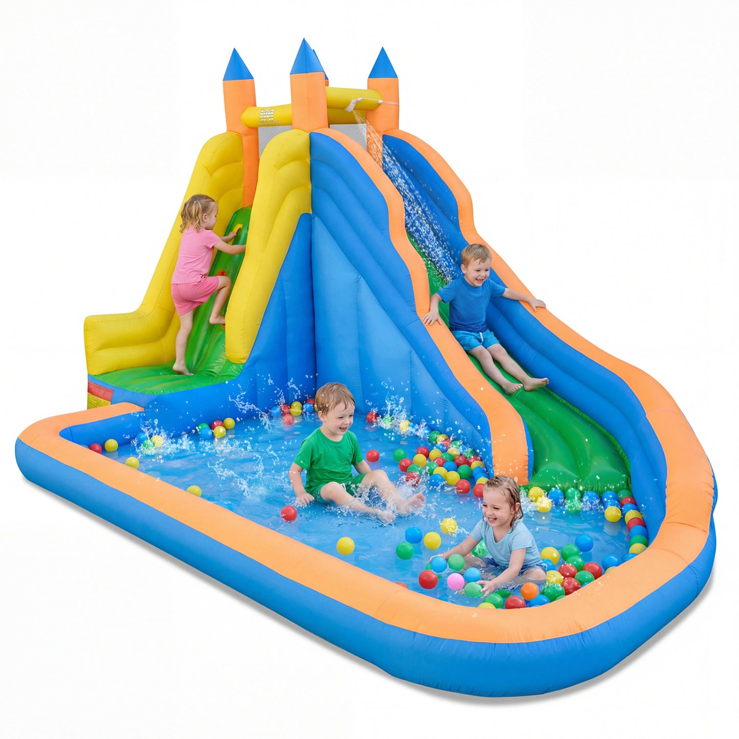 Inflatable Bounce House with Water Slide - Kids Outdoor Fun