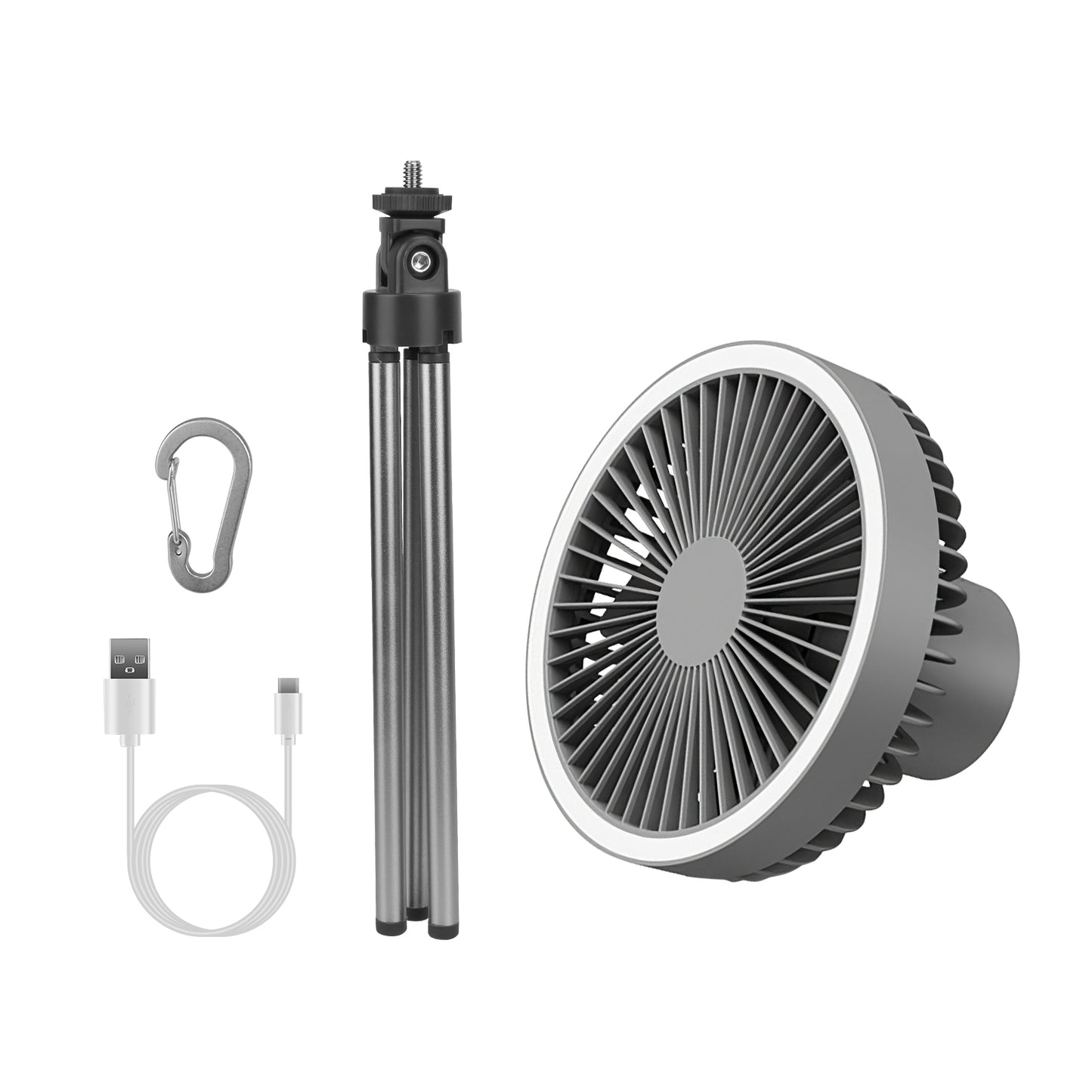 Portable Camping Fan with Lantern - 10000mAh Rechargeable Battery