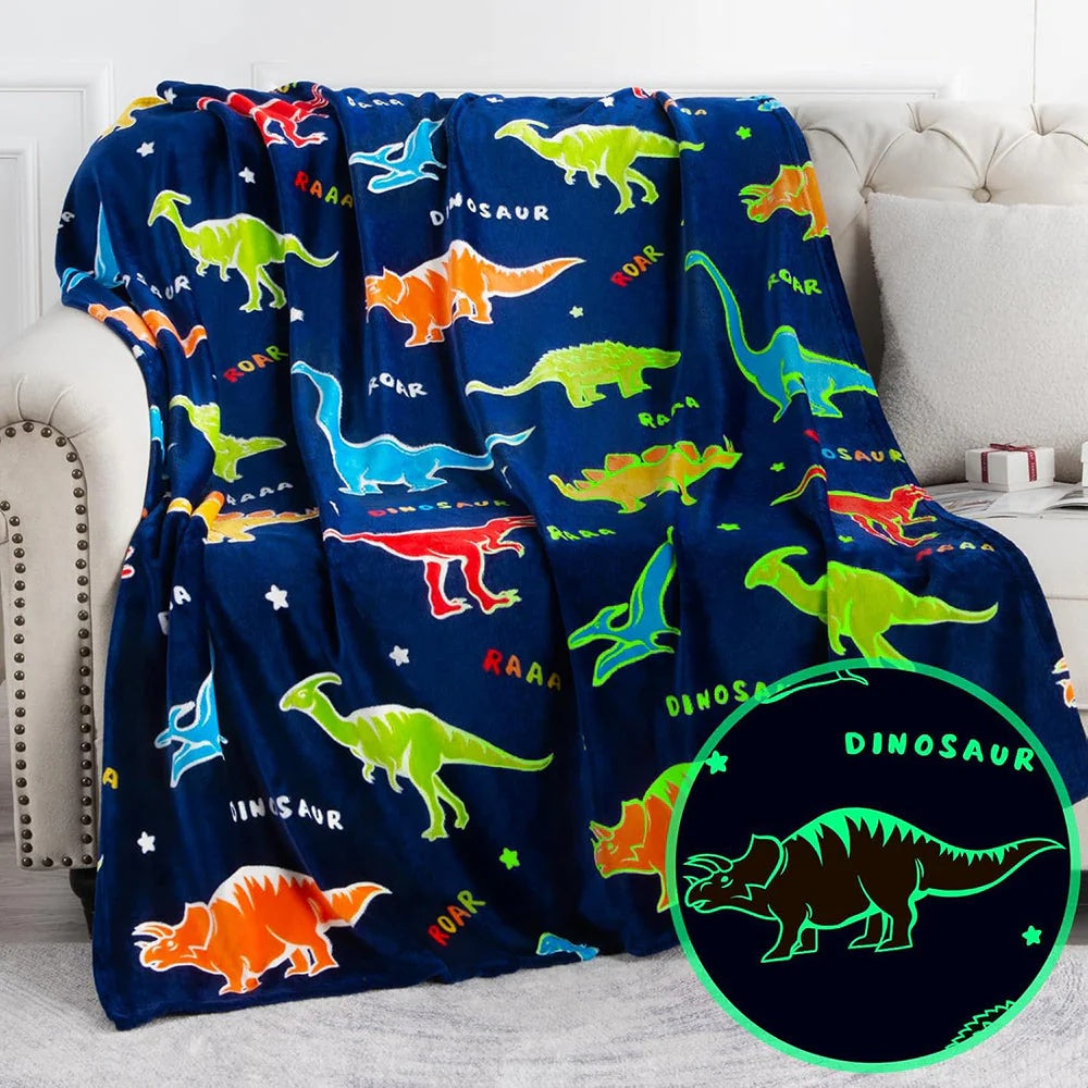 Double Sided Flannel Glow-in-the-Dark Blanket Fluorescent Bedding Set - Multiple Colors
