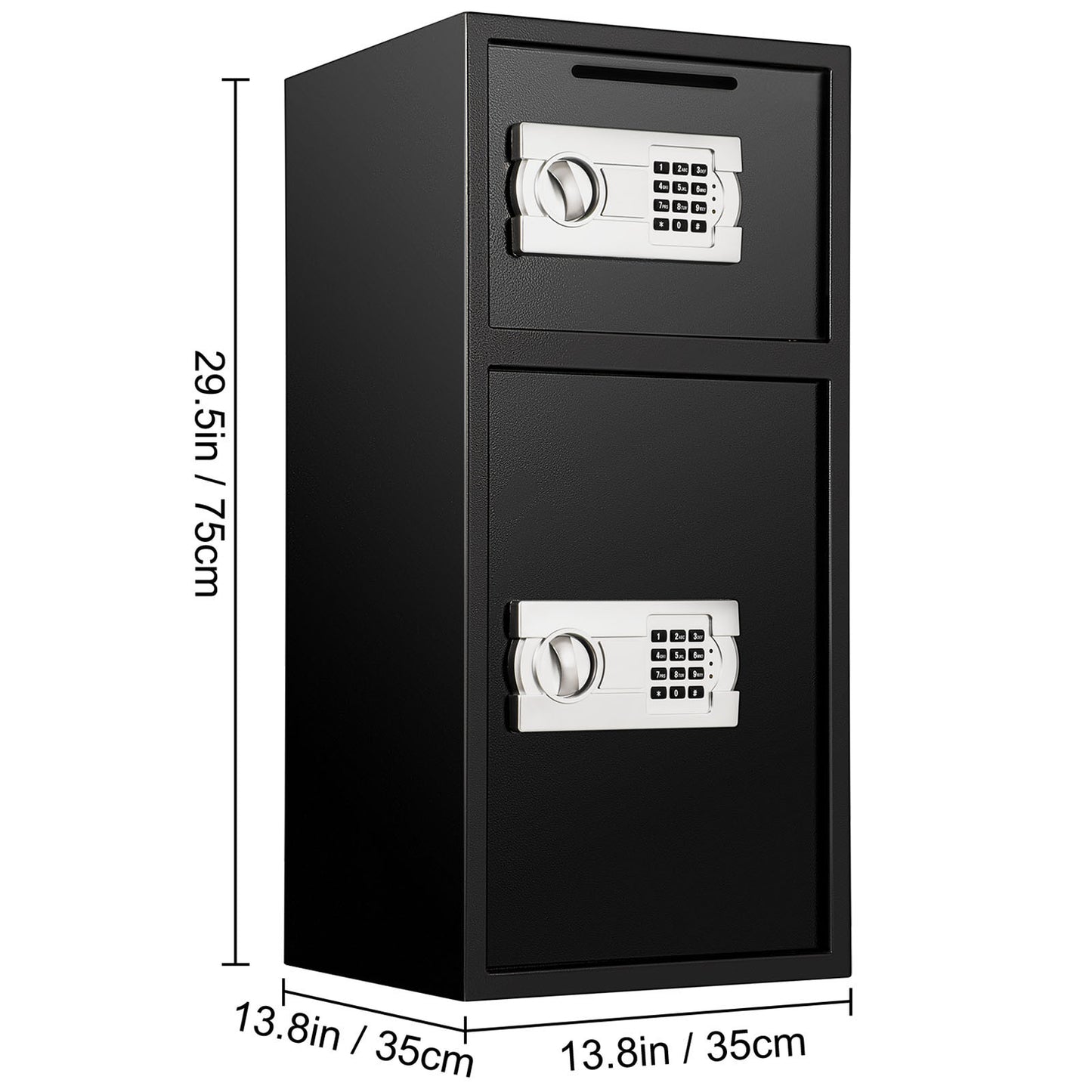 Large Double Door Security Safe - 2.6 Cubic Feet, Digital Lock, Black