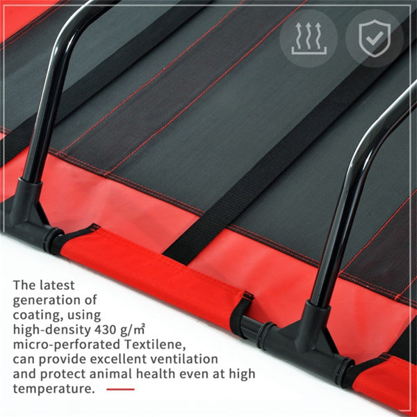 Large Elevated Pet Bed for XXL Dogs - Removable Cover & Travel Bag, Red