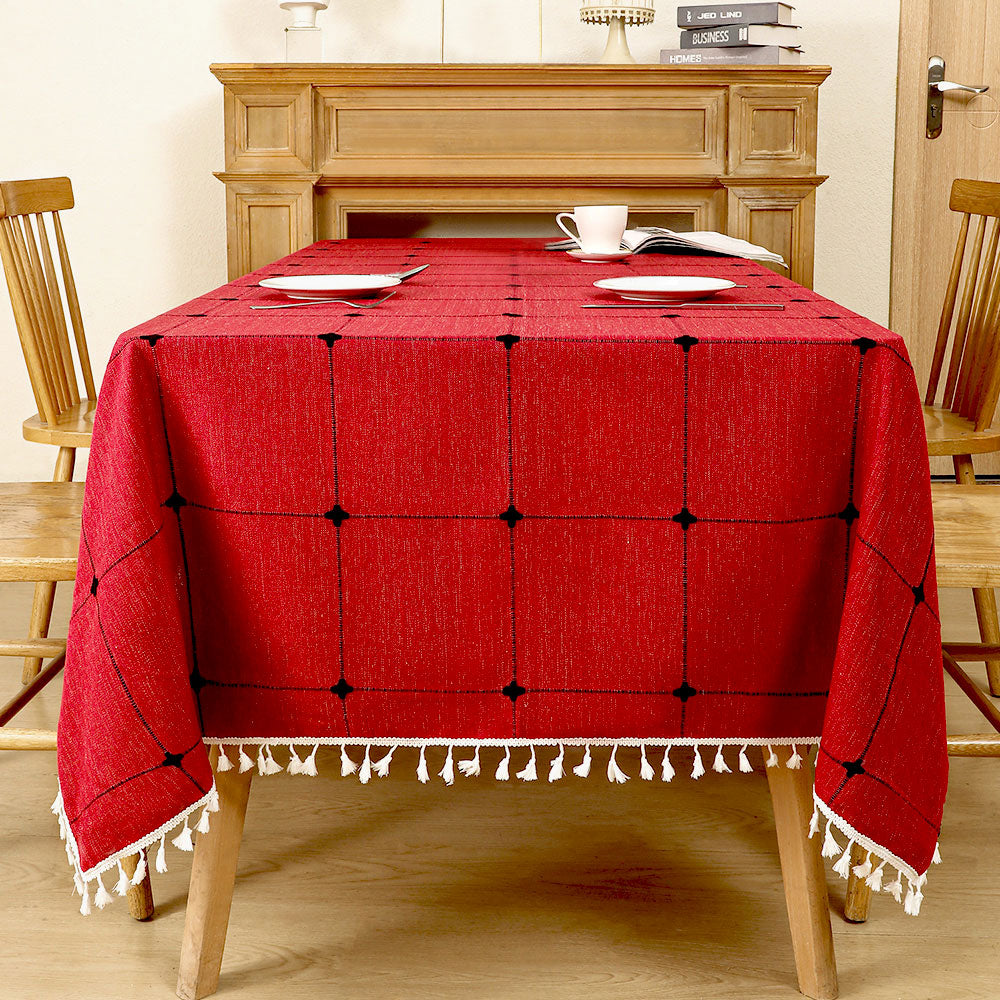 Waterproof Cotton Linen Tablecloth for Farmhouse Dining Room