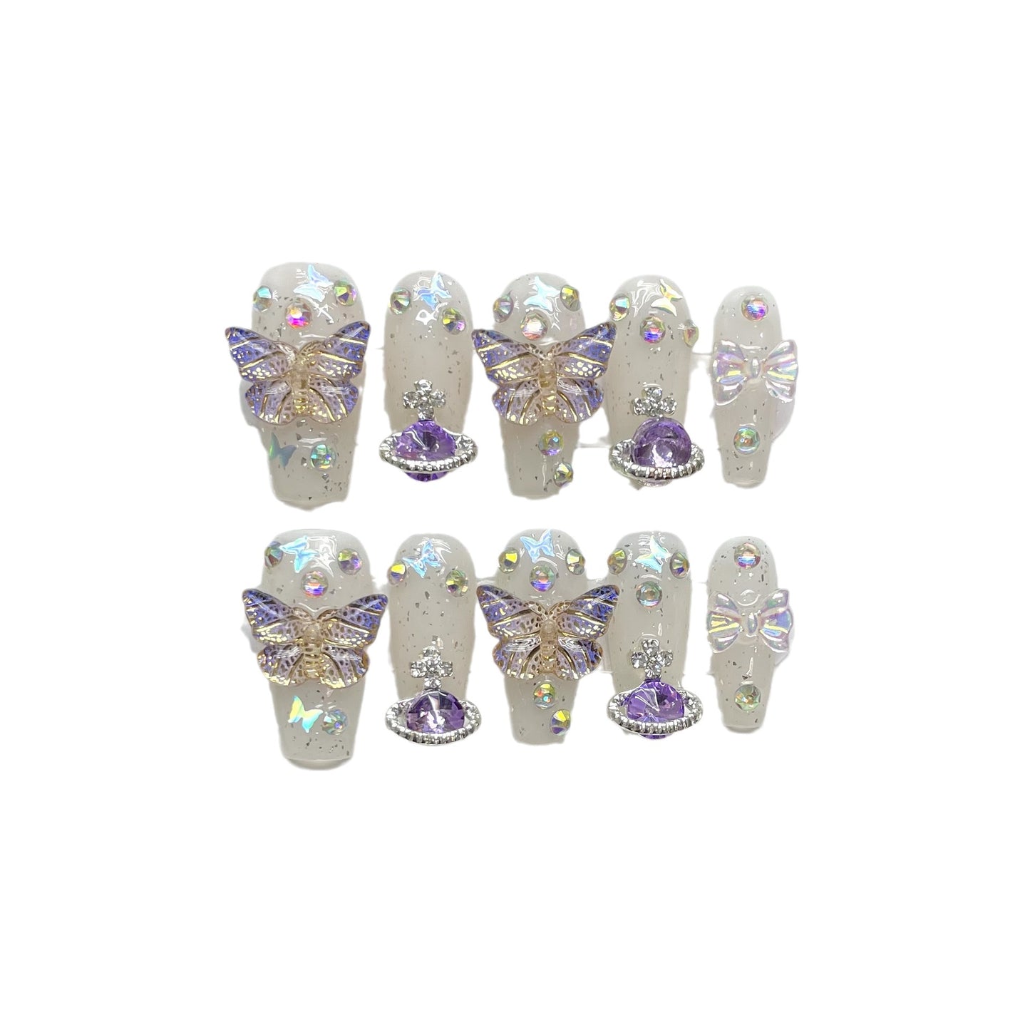 Luxury Purple Butterfly 3D Flashing Aurora Patch for Nail Art