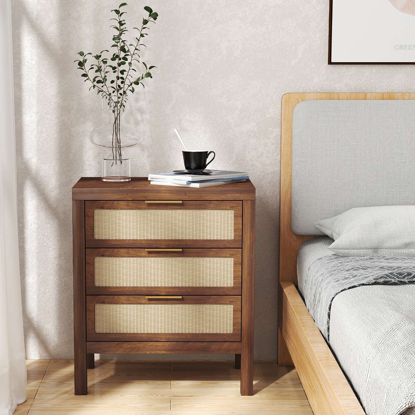 Bedside Table Chest Of Drawers Large Capacity Storage Drawer Design