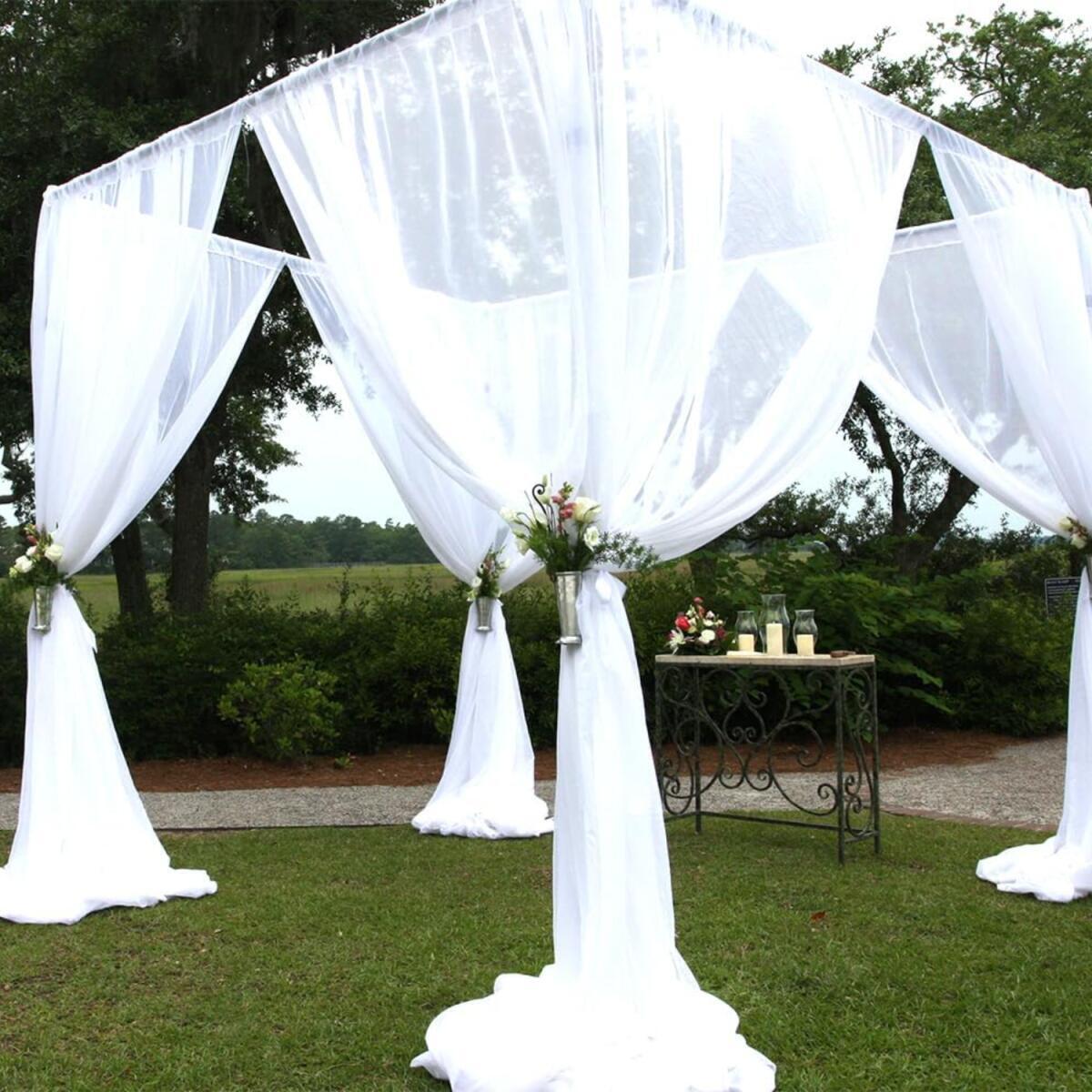White Wedding Arch Draping Fabric - Polyester Party Decor