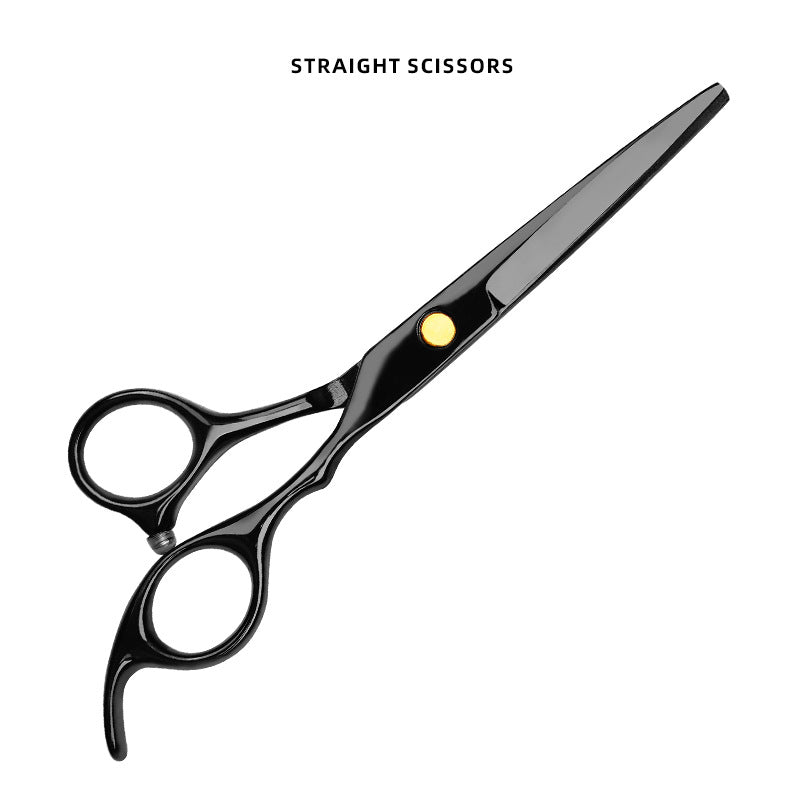 Pet Grooming Scissors for Dogs & Cats - Curly Fur Haircut Tool, Black