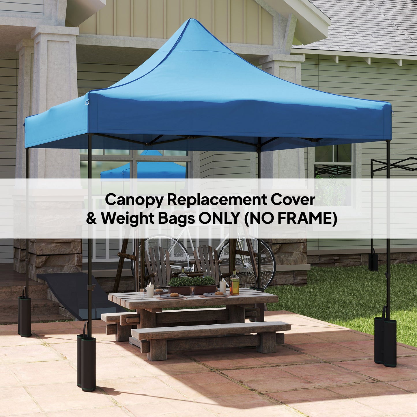 10x10 Replacement Canopy Top with Sand Bags - Navy Blue