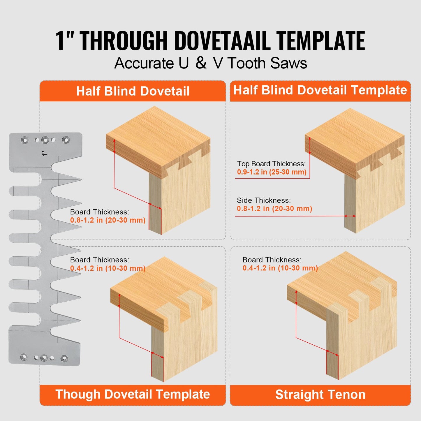 12-Inch Dovetail Jig with 4 Router Bits & Templates for Precise Woodworking