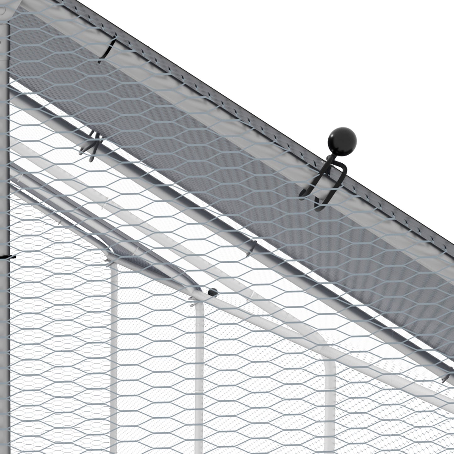 Large Metal Chicken Coop Run with Waterproof Cover - Outdoor Poultry Fence Cage, 1.3" Diameter, Silver