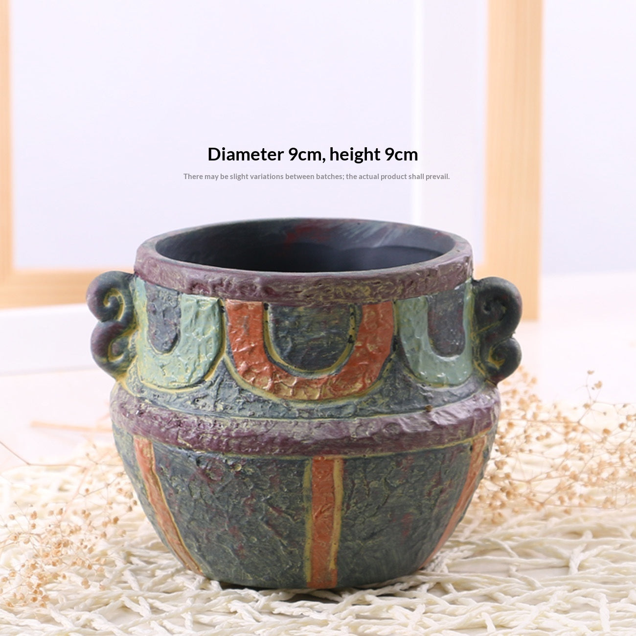 Mediterranean-Style Hand-Painted Ceramic Succulent Pot - Rustic Flower Planter