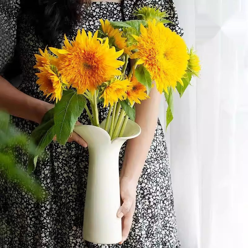 Nordic-Style Ceramic Flower Vase - Tabletop Home Decor, Large & Small Sizes