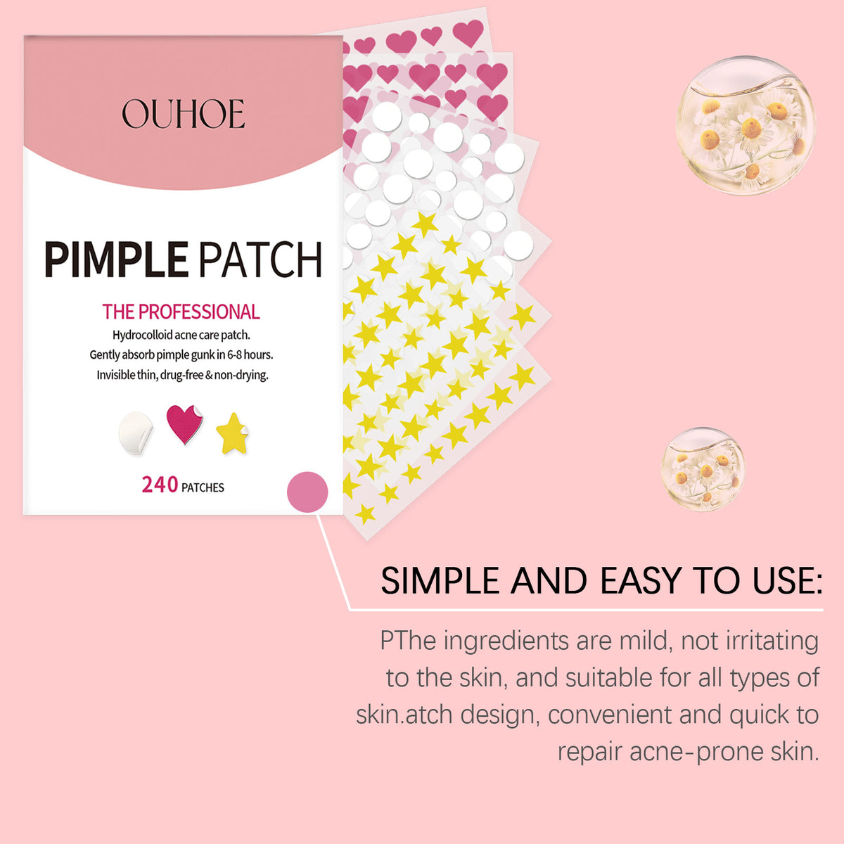 Acne Pimple Patch Set - 240 Patches for Facial Skin Care