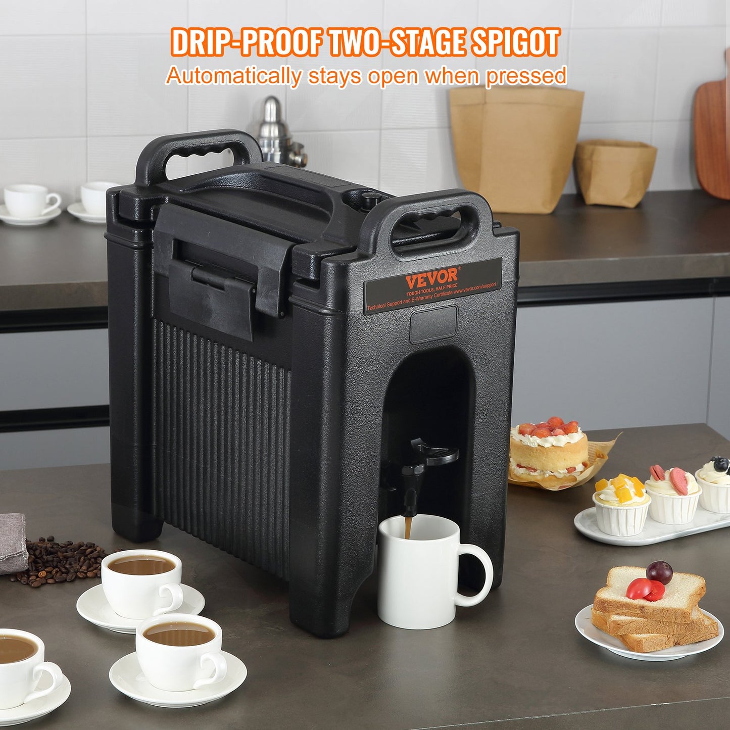 Insulated Beverage Dispenser - 2.5 Gallon Hot & Cold Beverage Server