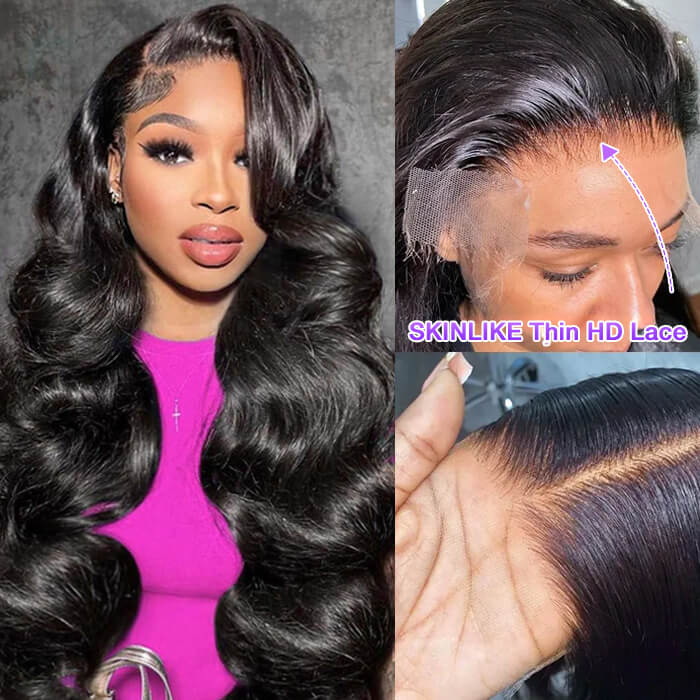 13x4 Lace Front Human Hair Wig - Body Wave Natural Color