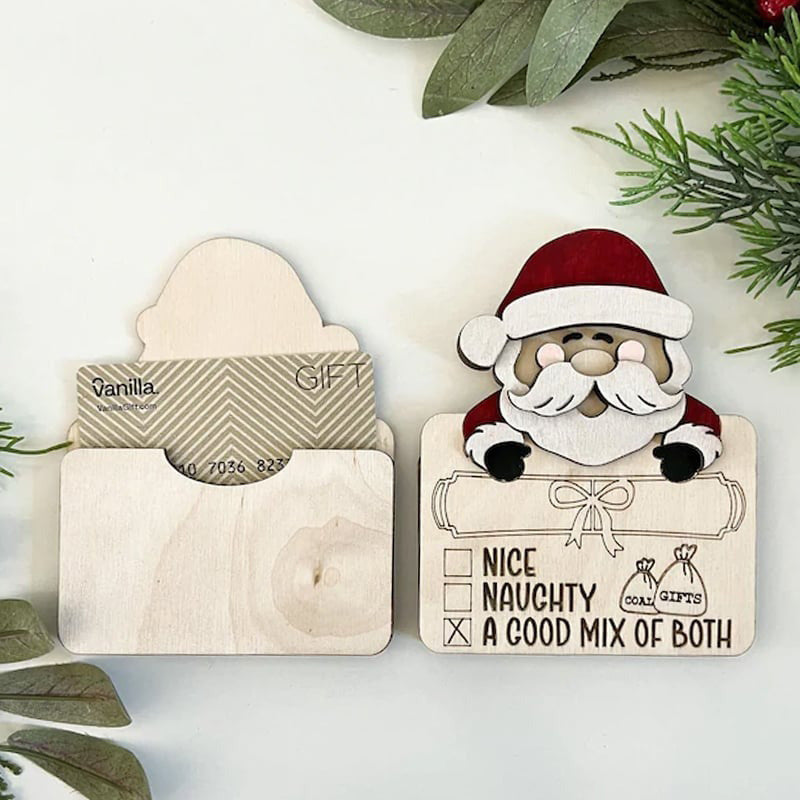 Wooden Santa Claus Card Clamp Christmas Decoration Ornaments