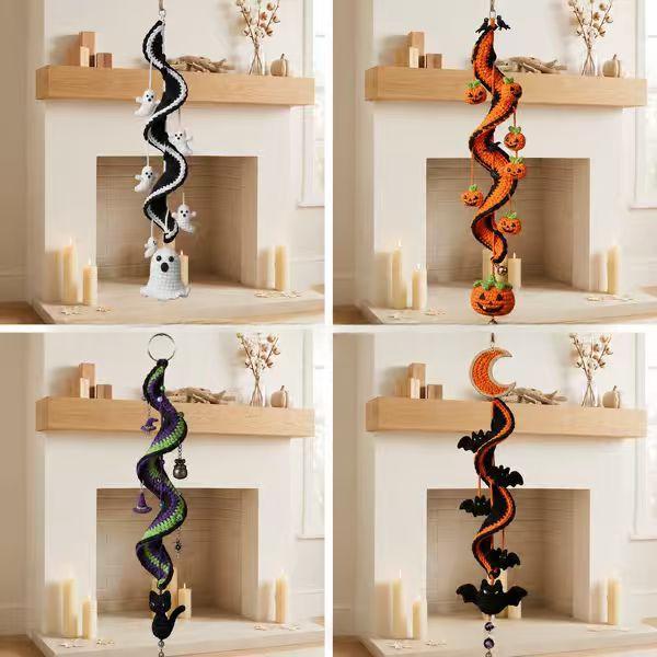 Halloween Crochet Decorative Item - Ghost, Pumpkin, Magic Spell & Midnight Styles