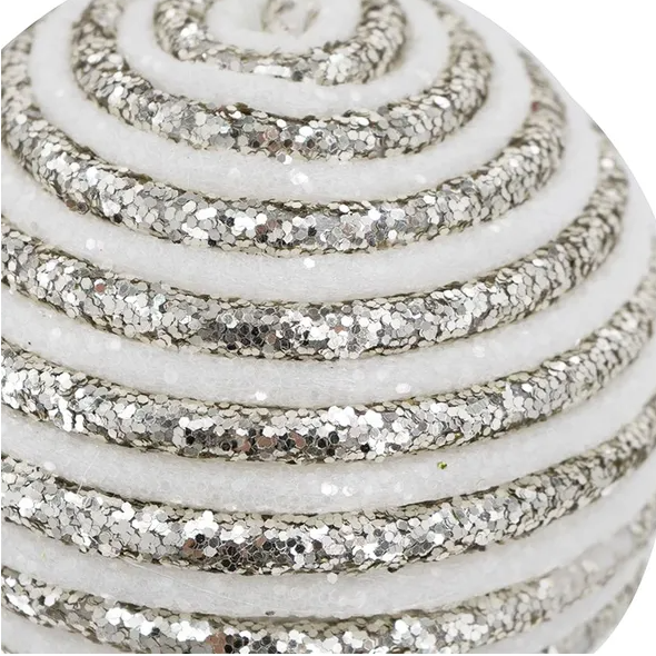 Set of 12 Silver Christmas Ball Ornaments - 3.9 Inch Decorative Balls
