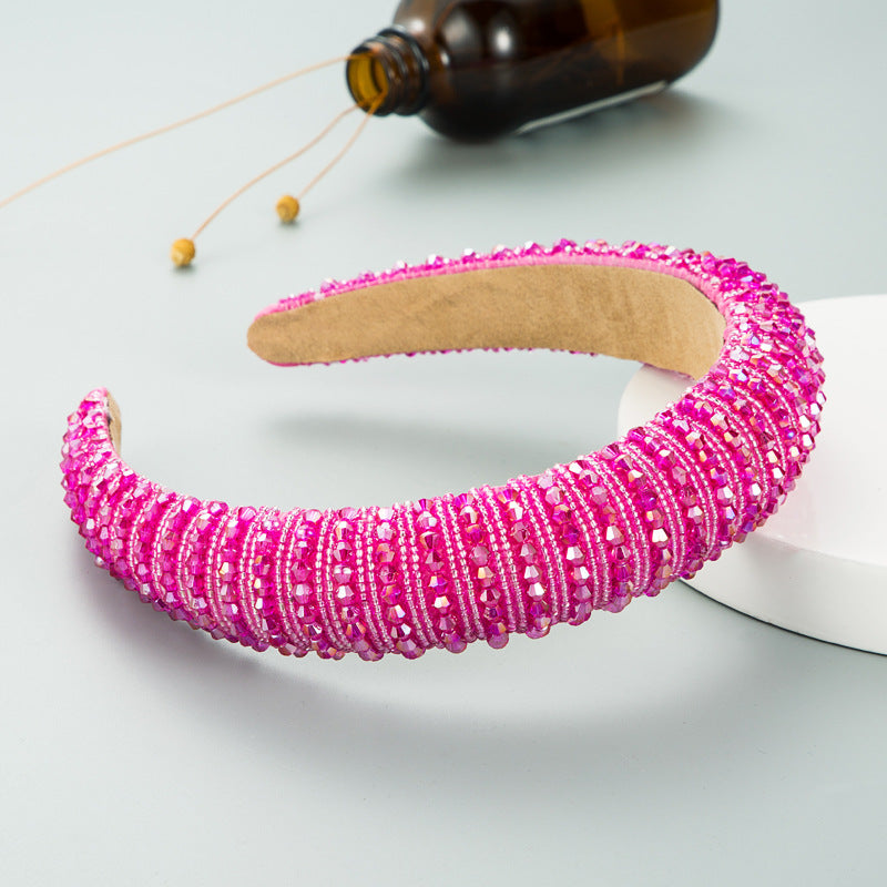 Handmade Beaded Hair Band - Wide Edge