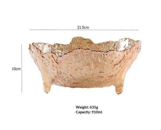 Glass Fruit Bowl for Home Living Room Kitchen Storage - Dried Fruits Display