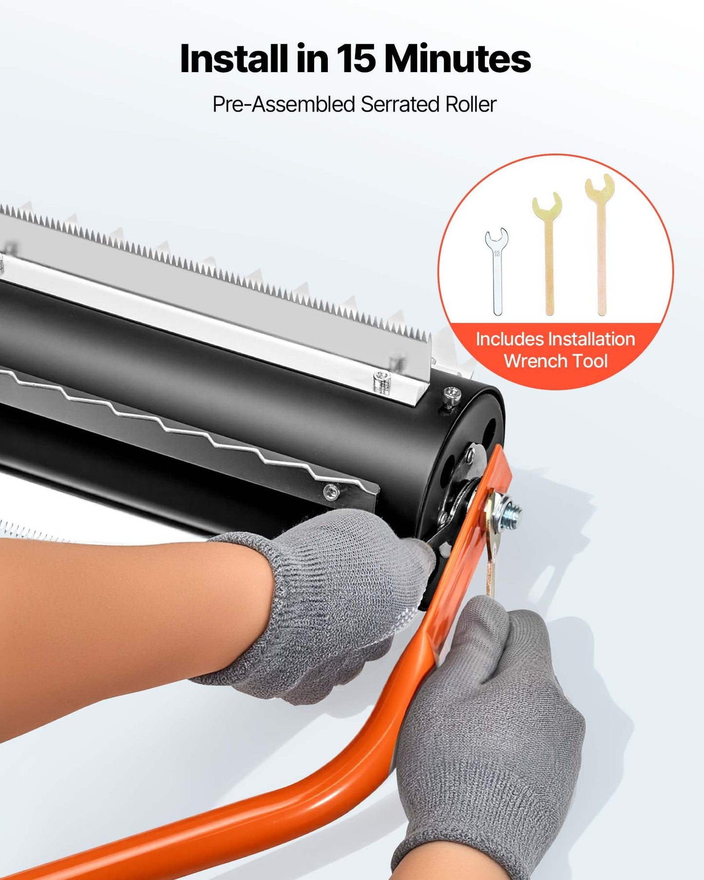 Lake Weed Roller with Stainless Steel Blades & Adjustable Aluminum Handle - Pond & Lake Weed Removal Tool