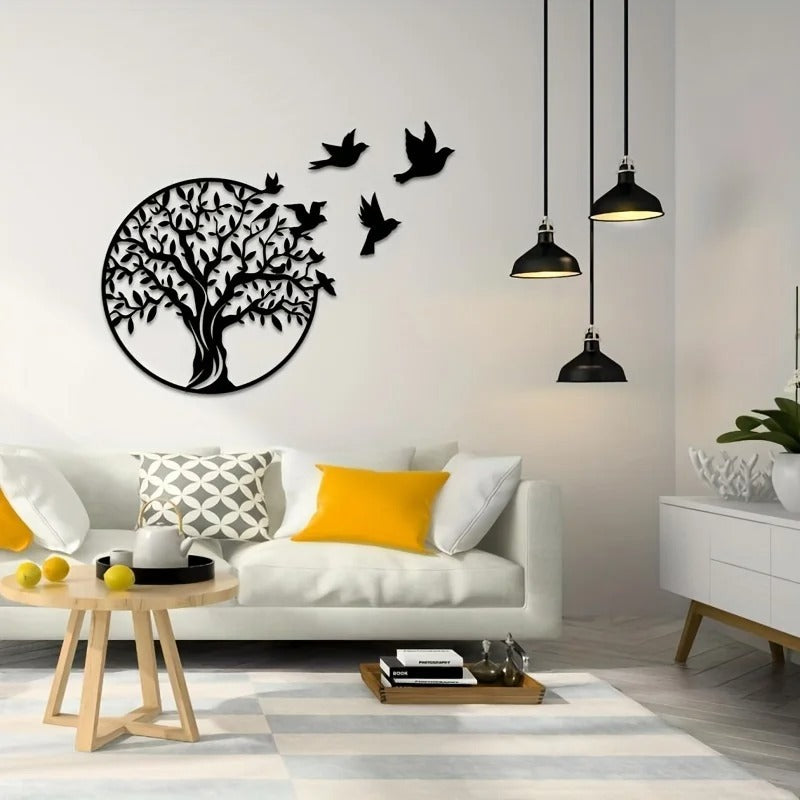 Black Wrought Iron Wall Decoration Modern Geometric Art