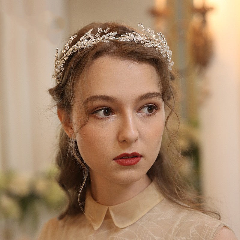 Silver Crystal Rhinestone Crown Headband
