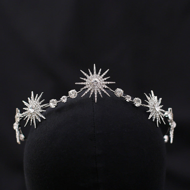 Silver Crown Headband - Alloy Hair Accessory