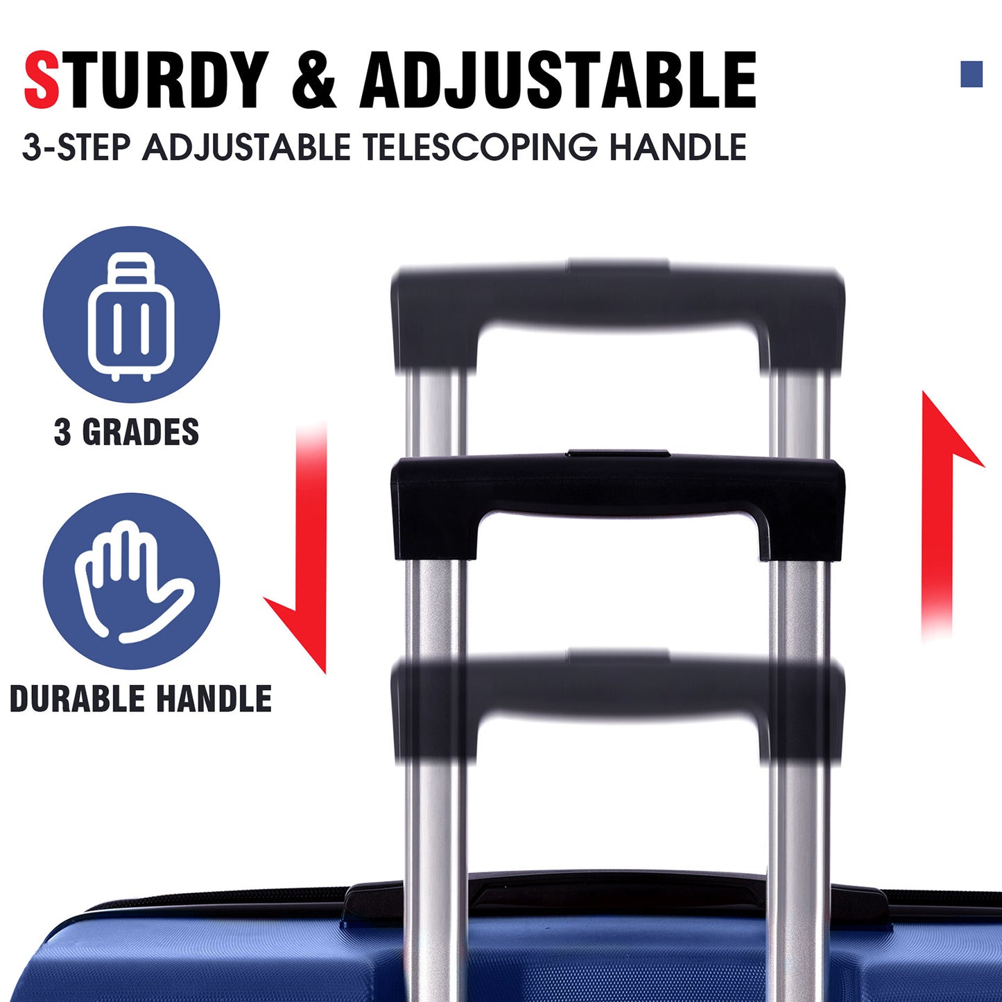 28-Inch Expandable Hardshell Luggage - Lightweight Blue Suitcase