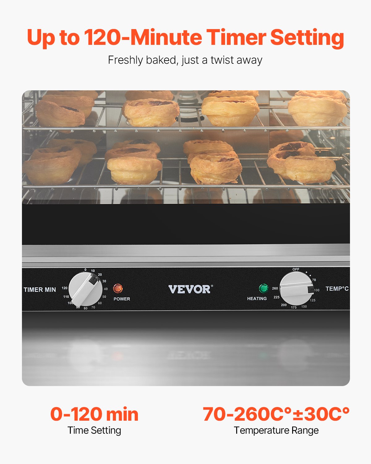 66L Commercial Countertop Oven - 2800W Electric Stainless Steel Toaster