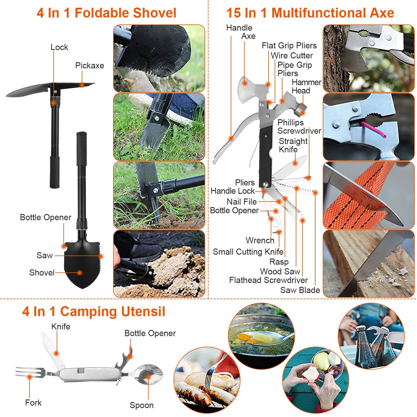 125-Piece Survival Kit for Camping, Hiking & Emergencies