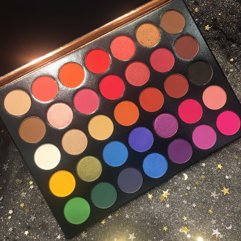 35-Color Matte Eyeshadow Palette for Creative Makeup Looks - Red