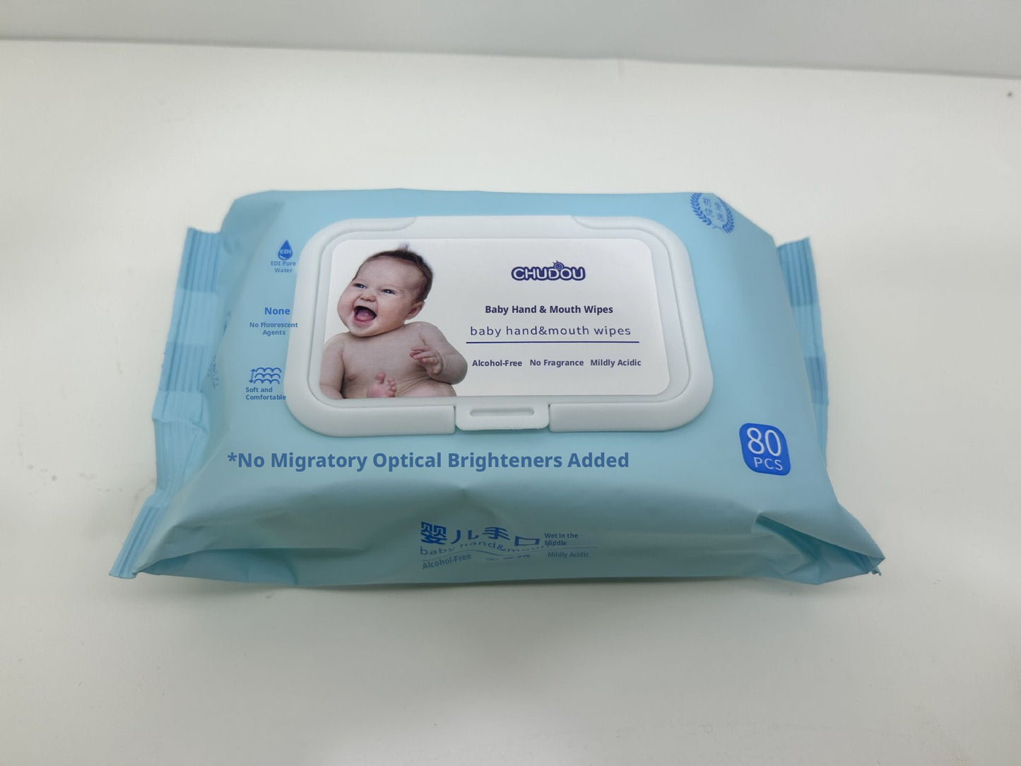 Baby Cloth Wet Wipes for Children - Non-Woven Fabric, Blue, 80 Pack