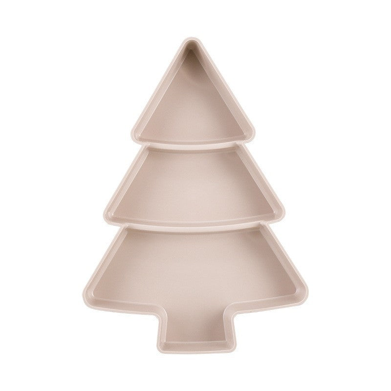 Christmas Tree Dried Fruit Plate - Pink Divided Snack Dish