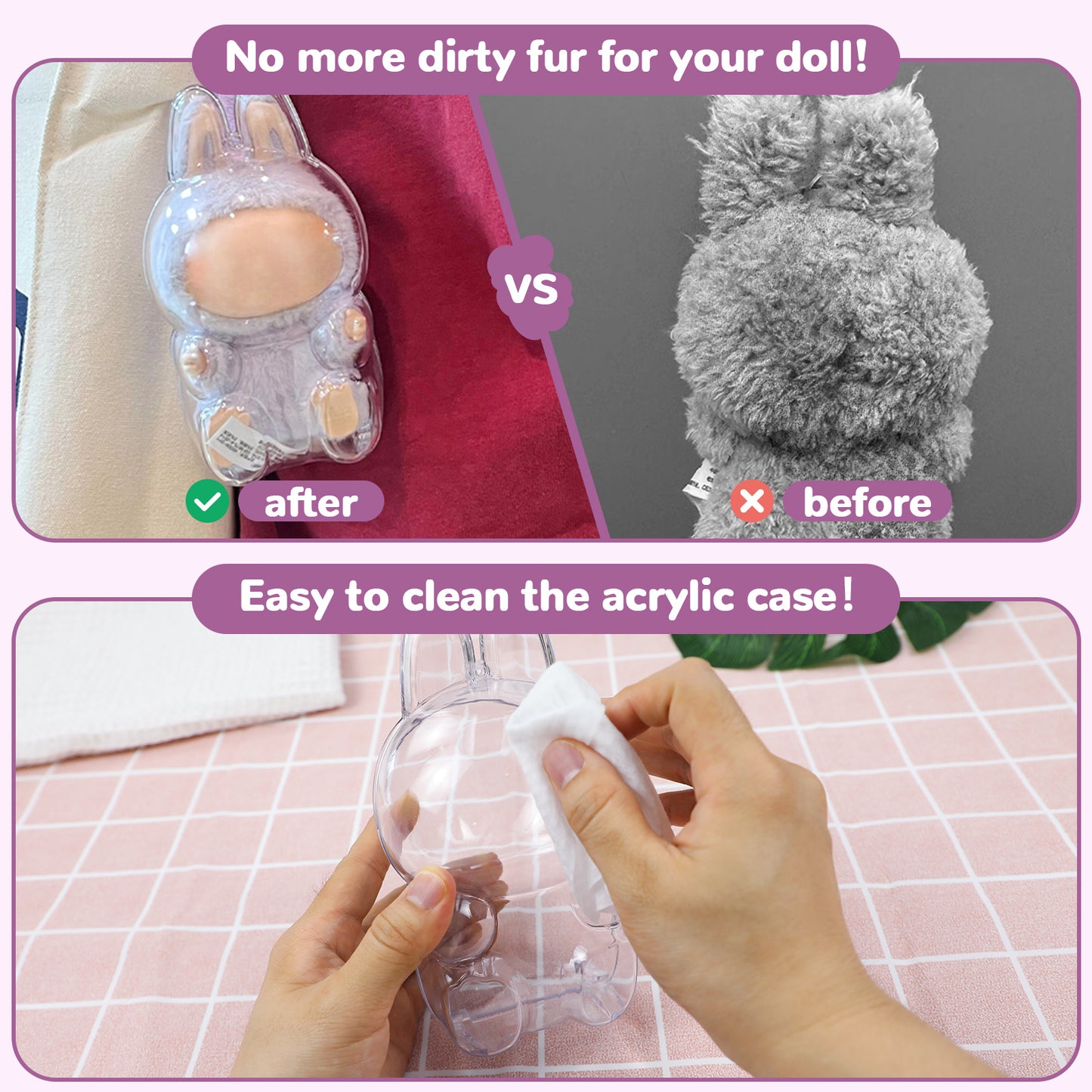 Clear Protective Case Cover for Doll Collectors - Portable Acrylic Holder