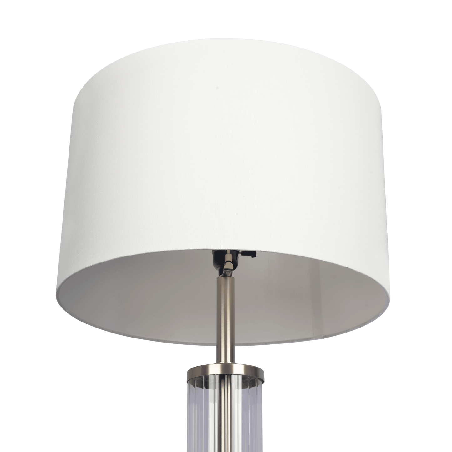 Nimbus Brushed Nickel Floor Lamp With 3-Way Rotary Clear Glass Body