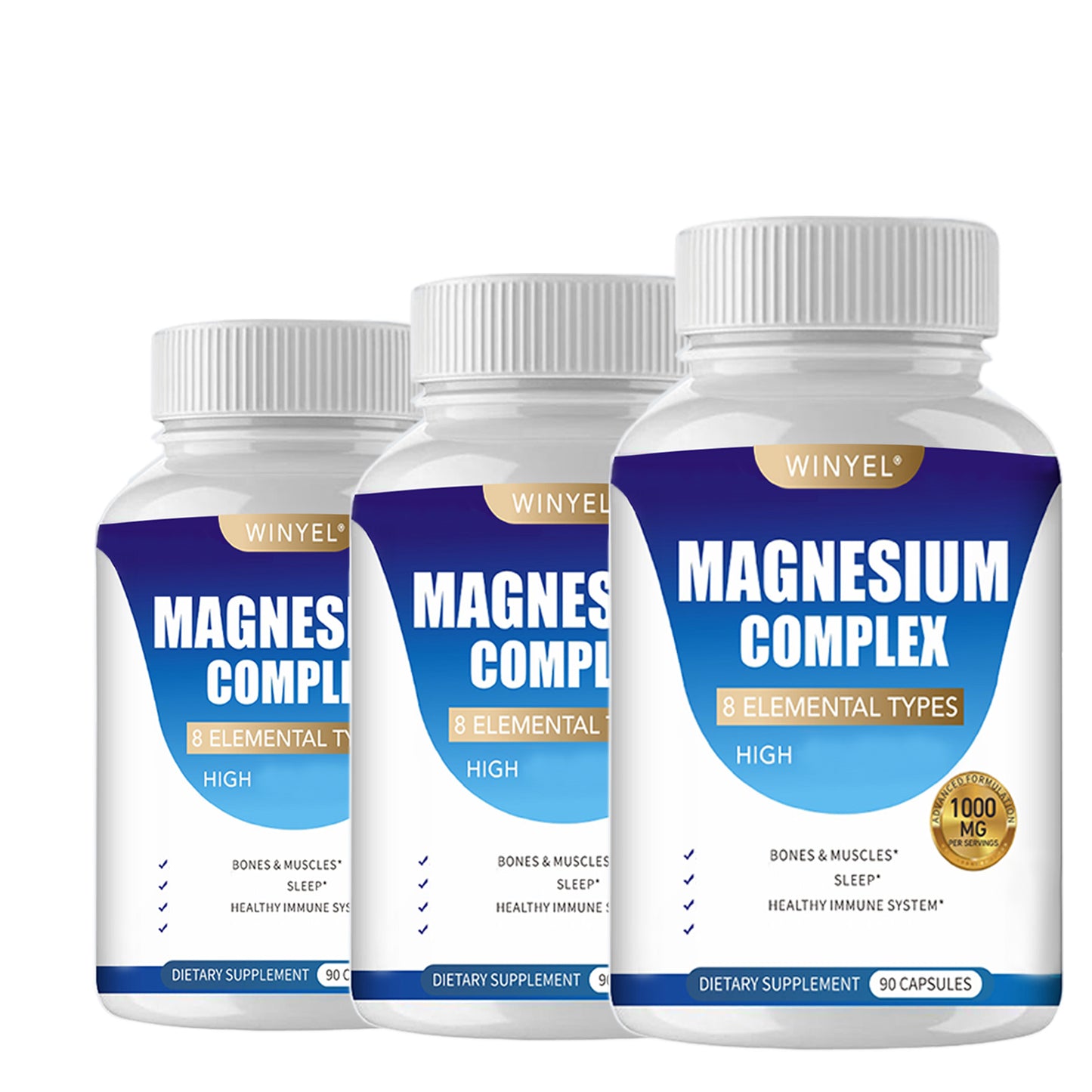 Magnesium Complex 1000mg Capsules - High Bioavailability Mineral Supplement