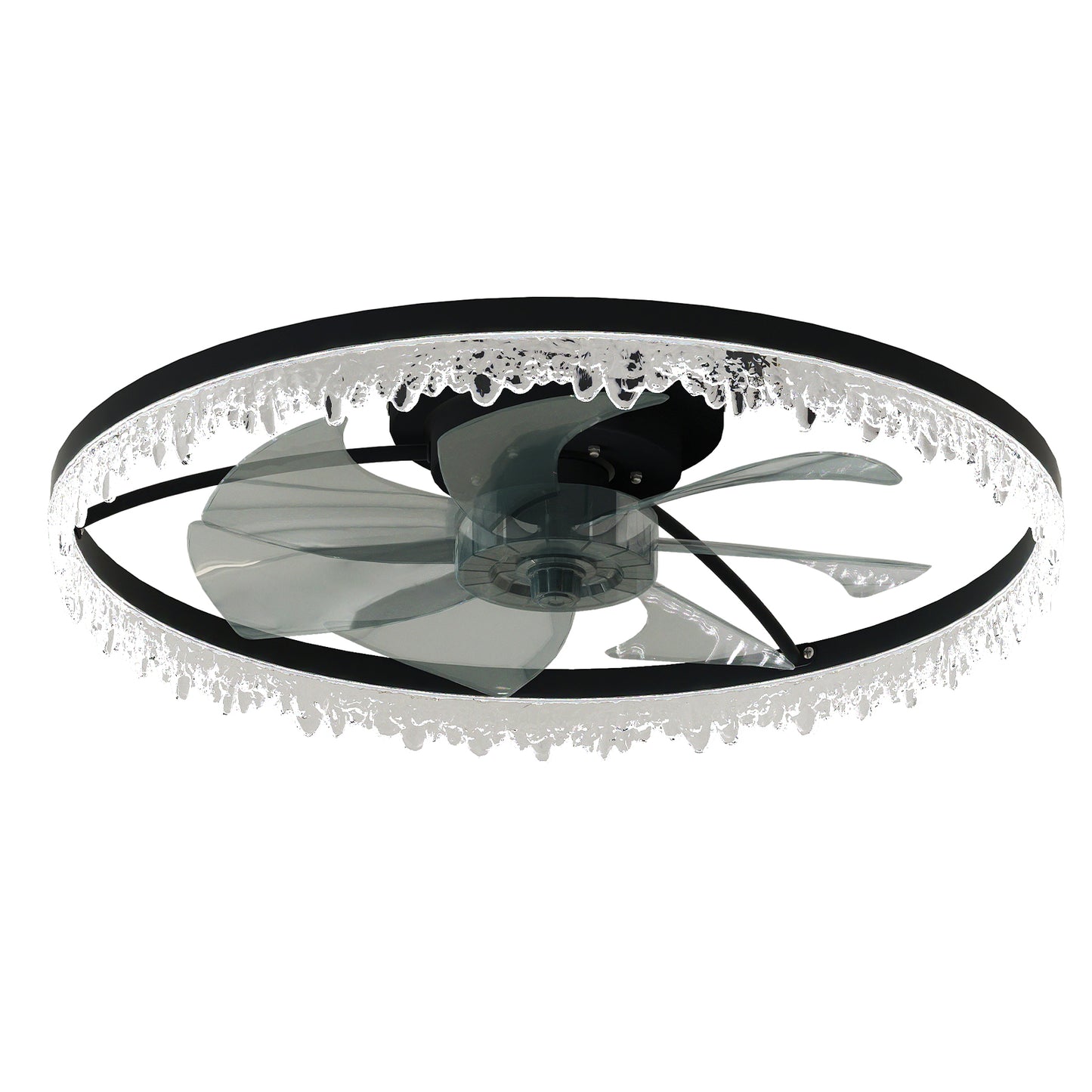 20-Inch Black Smart Ceiling Fan Light with Remote Control