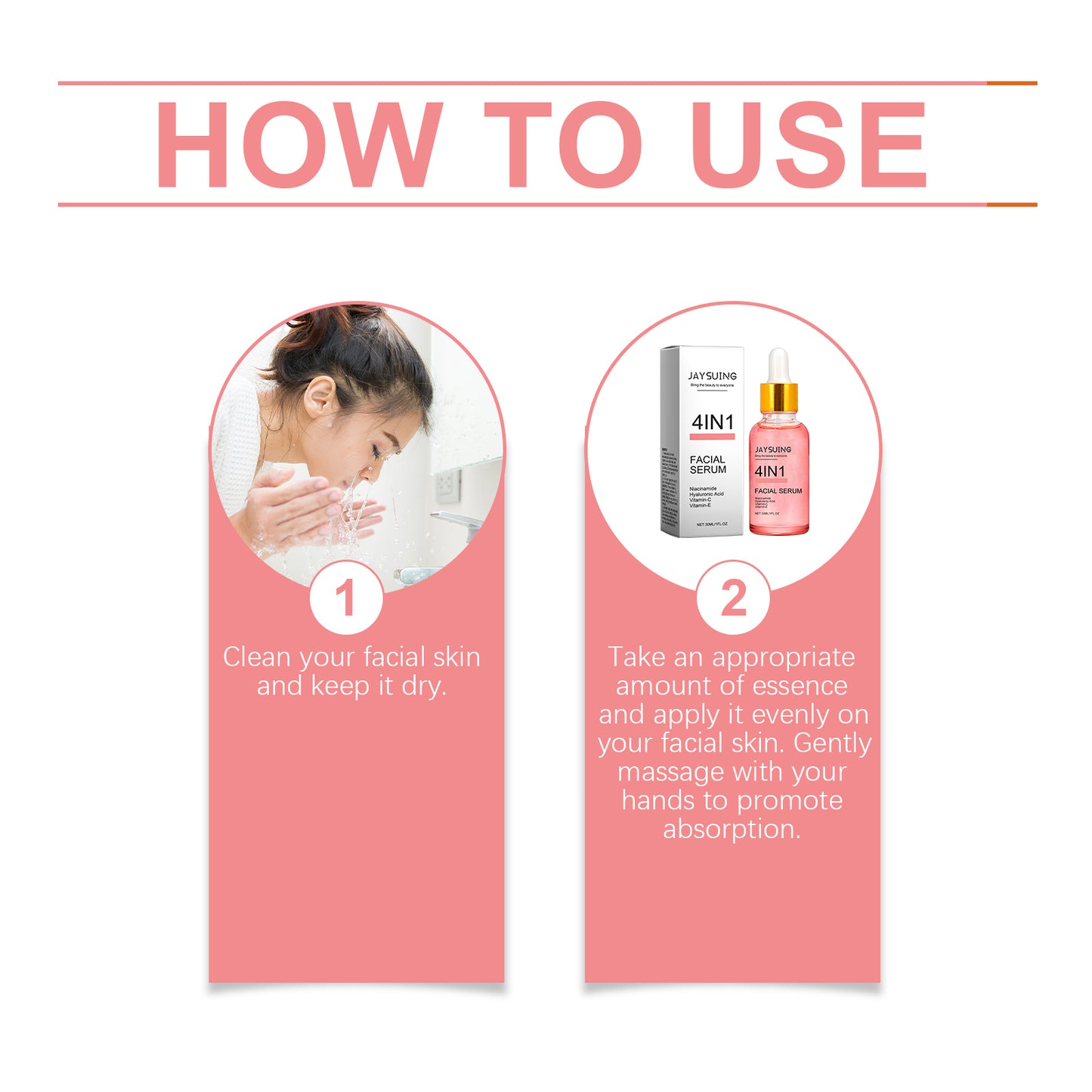 4-in-1 Nicotinamide Facial Serum - Vitamin C & E Skin Glow Treatment 30ml