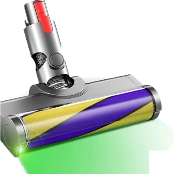 Electric Floor Brush for Dyson V7 V8 V10 V11 Vacuum Cleaners - Soft Fleece Roller, Yellow & Blue