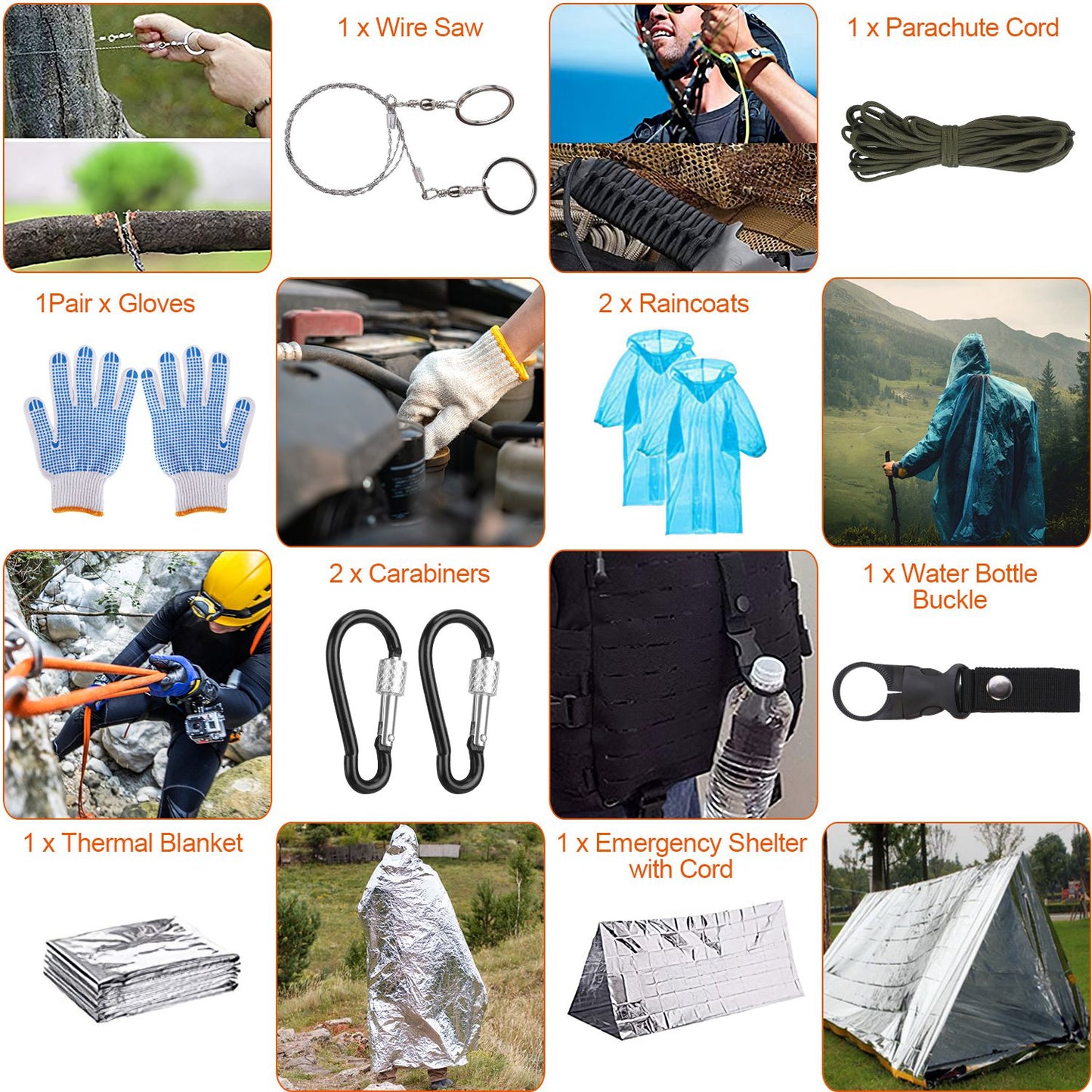 125-Piece Emergency Survival Kit for Camping & Hiking