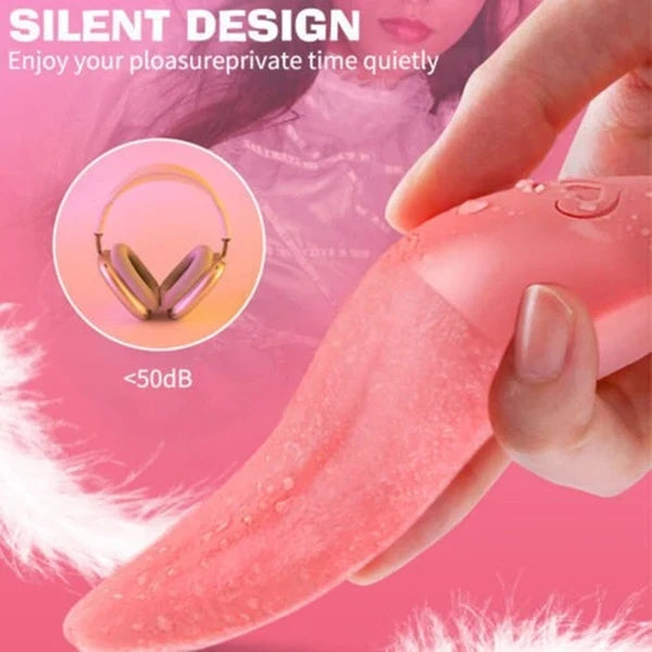 Tongue Licking Vibrator with 10 Vibration Modes - Waterproof Oral Massager