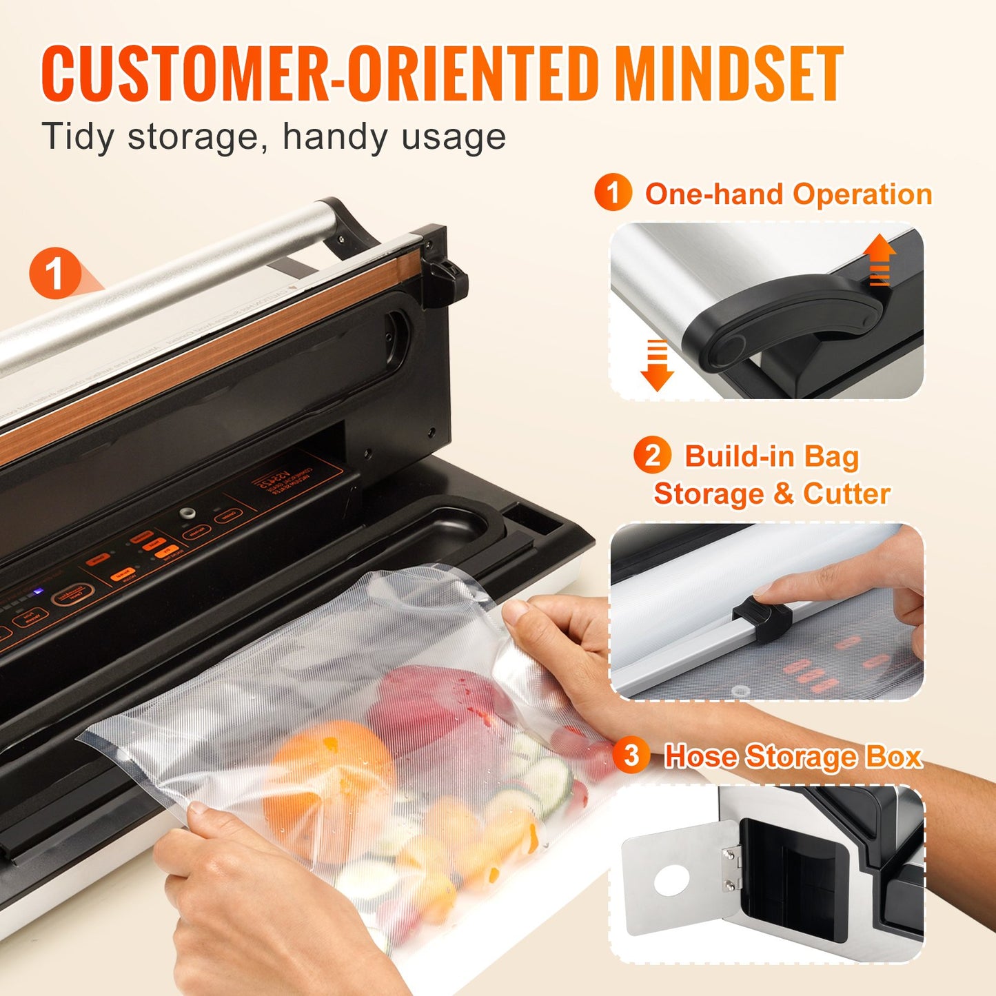 Vacuum Sealer Machine 95Kpa 350W Dual Pump for Food Storage - Automatic & Manual