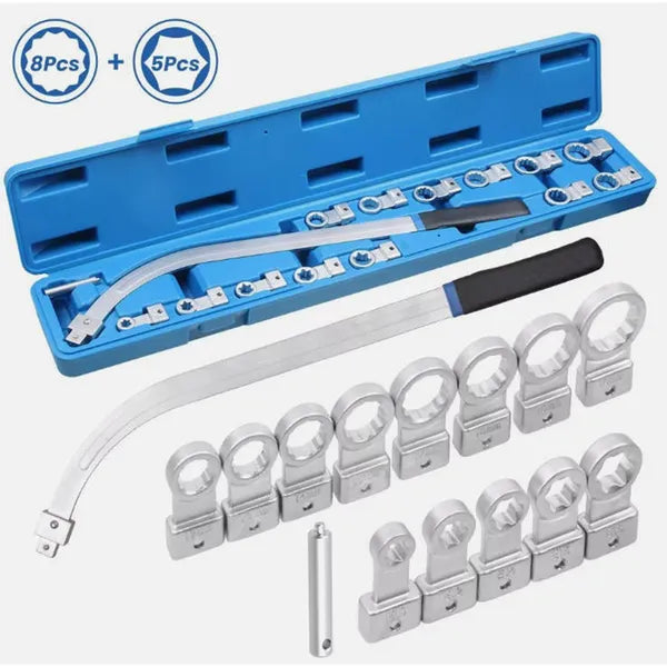 15-Piece Automotive Timing & V-Belt Adjuster Tool Set - Heavy-Duty Cr-V Steel