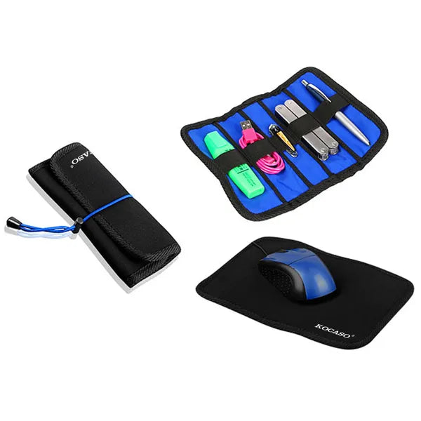 Portable Mouse Pad Case - Black with Elastic Bands